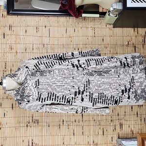 Ella Moss Black And White Sweater Coat